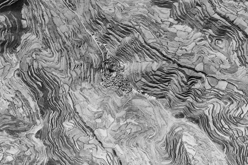 Ortofoto de 1956-1957 del núcleo de Ujué/Uxue