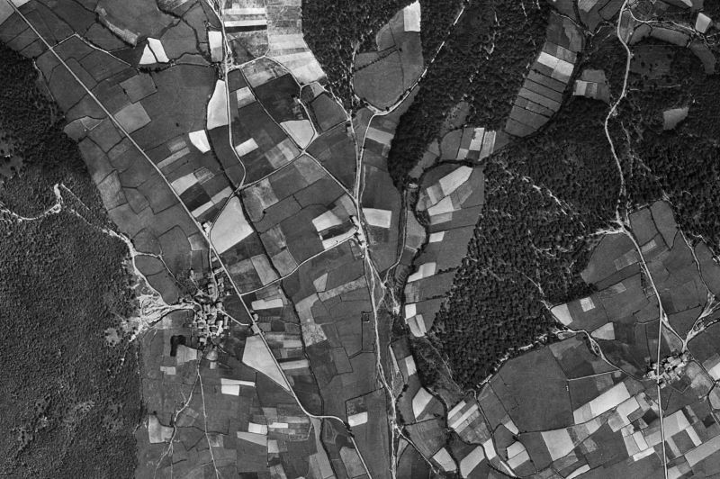 Ortofoto de 1956-1957 del núcleo de Ultzama