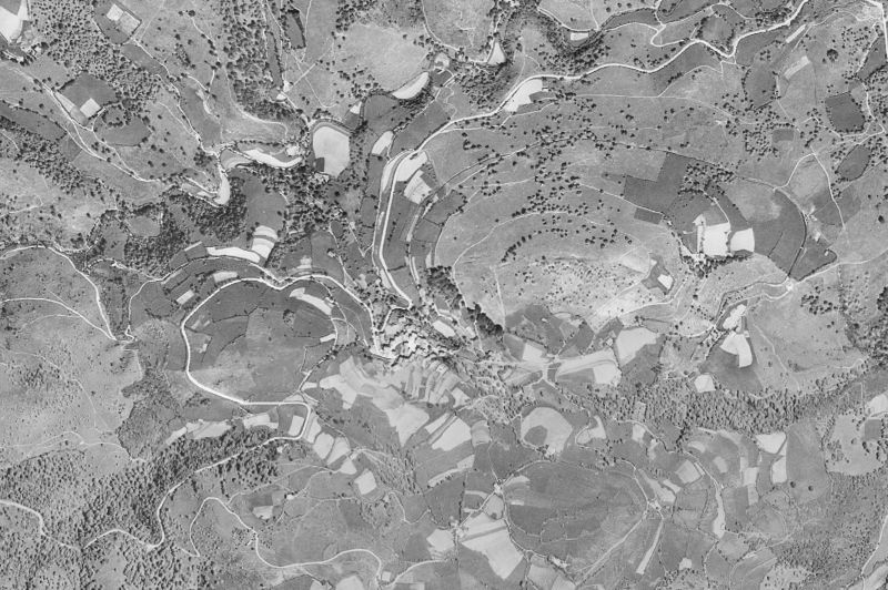 Ortofoto de 1956-1957 del núcleo de Urroz