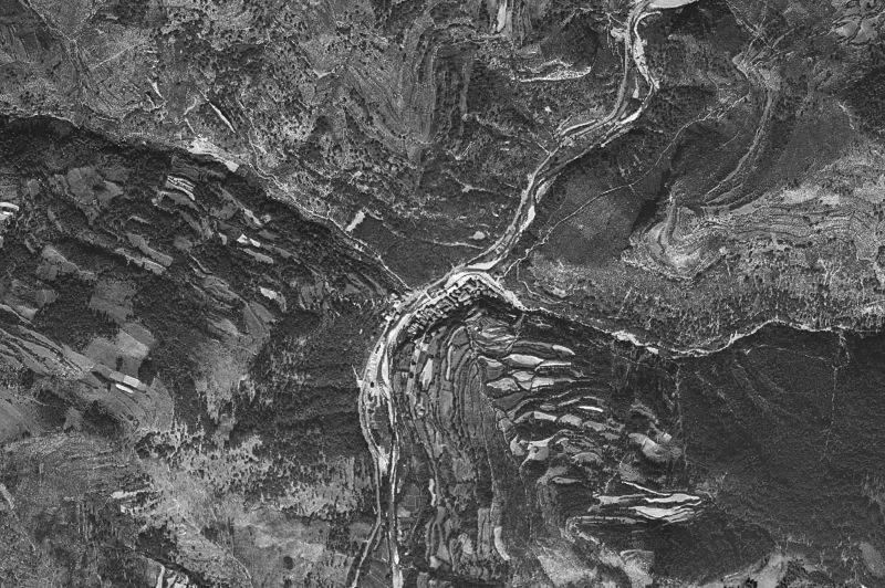 Ortofoto de 1956-1957 del núcleo de Urzainqui/Urzainki
