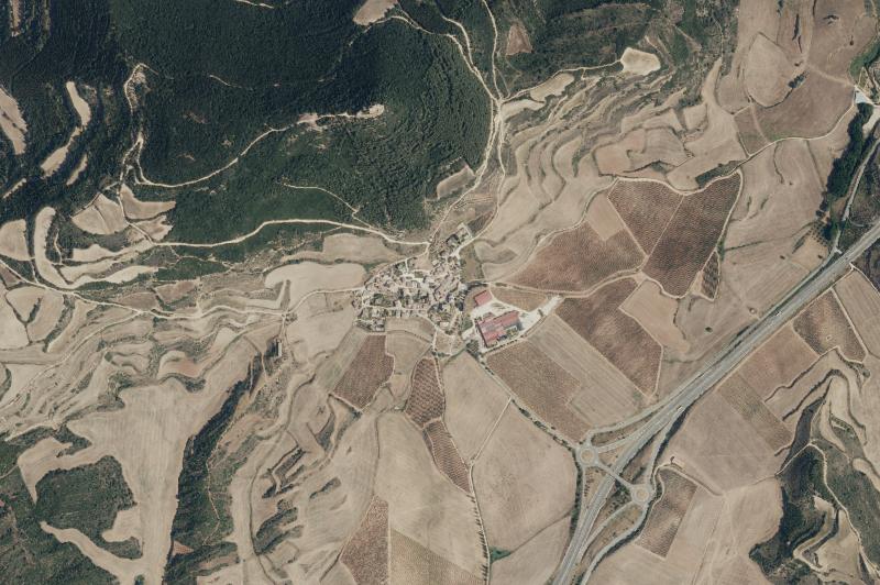 Ortofoto actual del núcleo de Villamayor de Monjardín
