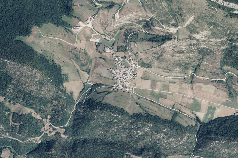 Ortofoto actual del núcleo de Hiriberri/Villanueva de Aezkoa