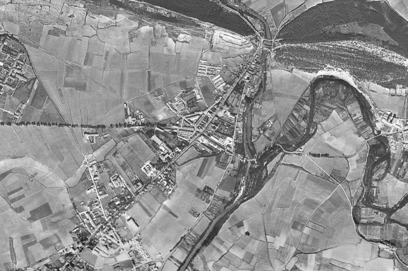 Ortofoto de 1956-1957 del núcleo de Villava/Atarrabia