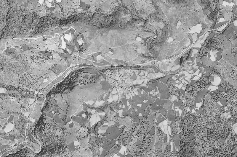 Ortofoto de 1956-1957 del núcleo de Zubieta