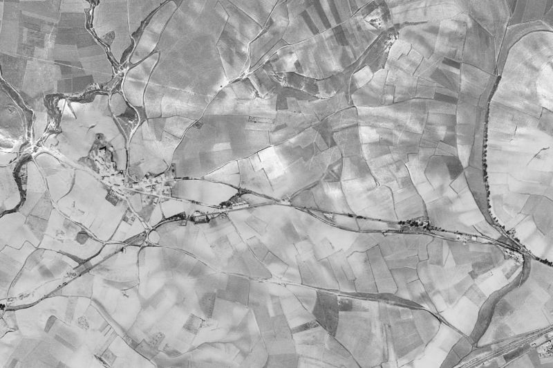 Ortofoto de 1956-1957 del núcleo de Orkoien