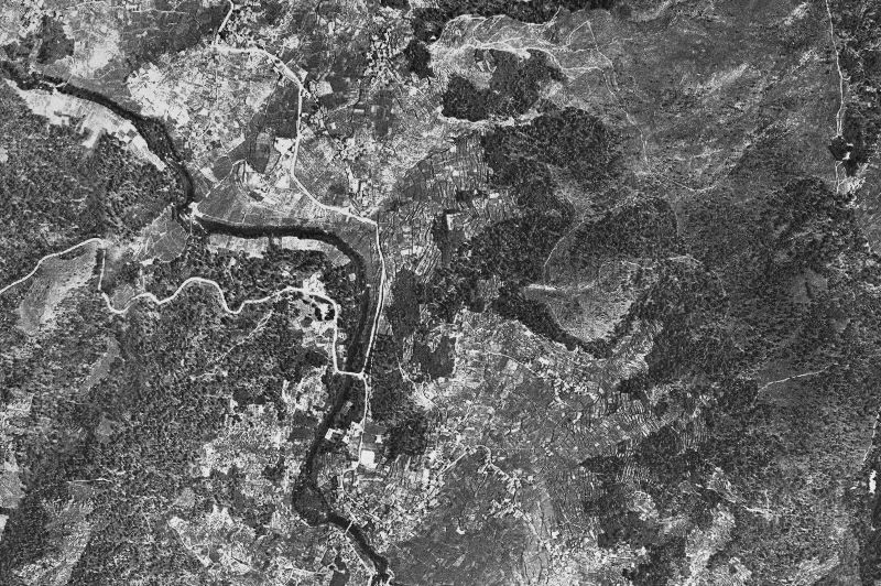 Ortofoto de 1956-1957 del núcleo de A Arnoia