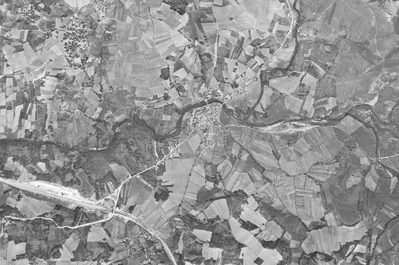 Ortofoto de 1956-1957 del núcleo de Baños de Molgas