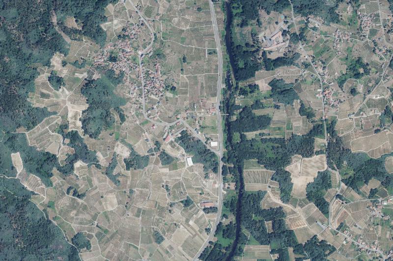 Ortofoto actual del núcleo de Beade