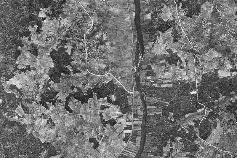 Ortofoto de 1956-1957 del núcleo de Beade