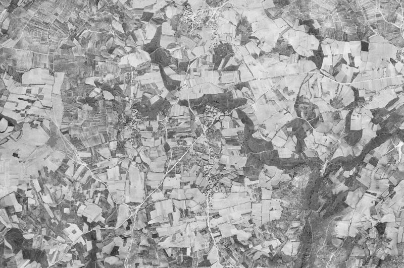 Ortofoto de 1956-1957 del núcleo de Os Blancos