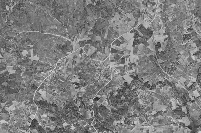 Ortofoto de 1956-1957 del núcleo de Boborás
