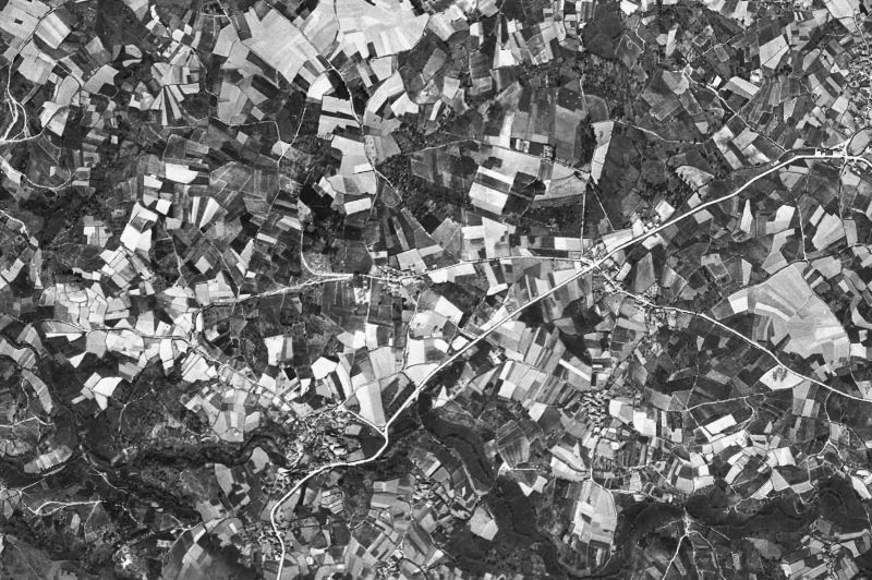 Ortofoto de 1956-1957 del núcleo de A Bola