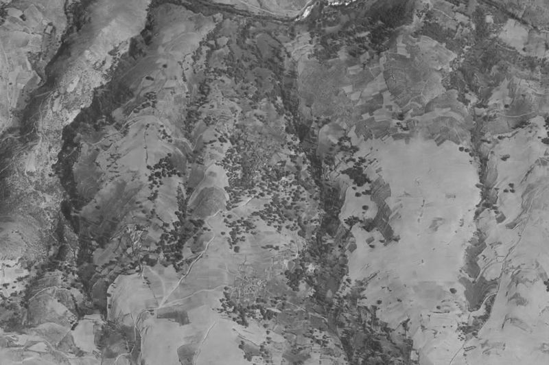 Ortofoto de 1956-1957 del núcleo de Carballeda de Valdeorras