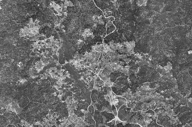 Ortofoto de 1956-1957 del núcleo de Carballeda de Avia