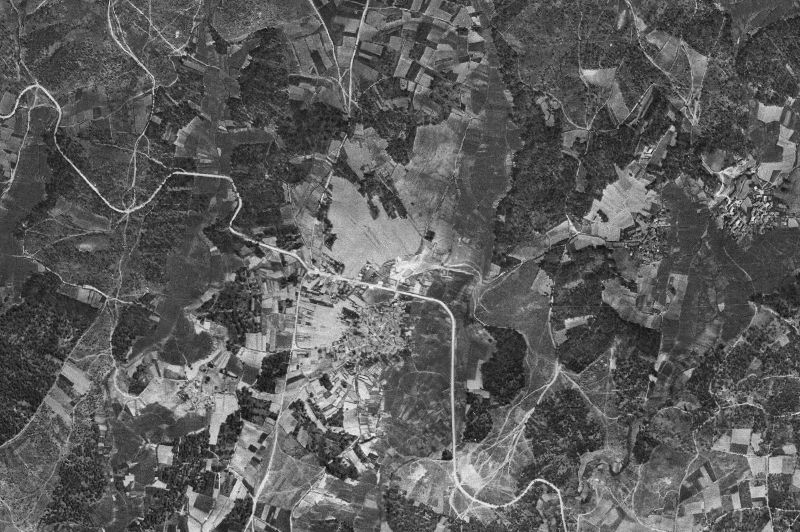 Ortofoto de 1956-1957 del núcleo de Cartelle