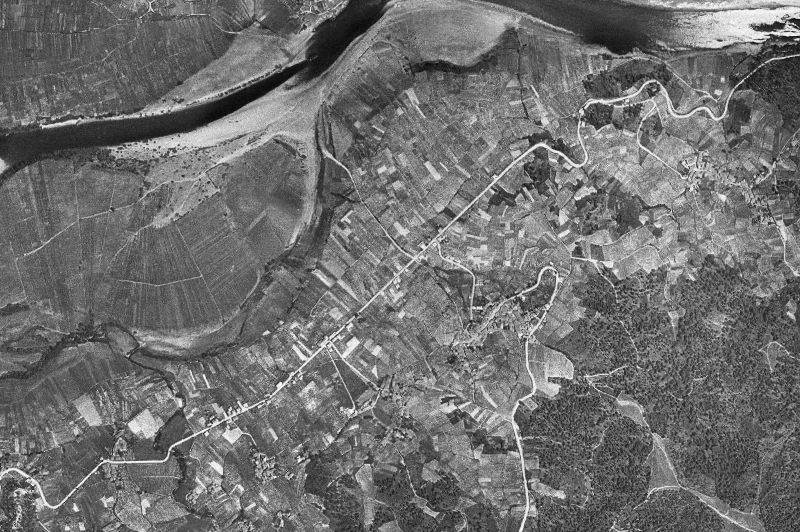Ortofoto de 1956-1957 del núcleo de Castrelo de Miño