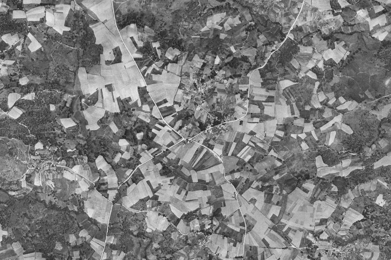 Ortofoto de 1956-1957 del núcleo de Coles