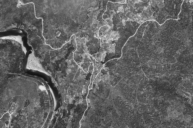 Ortofoto de 1956-1957 del núcleo de Cortegada