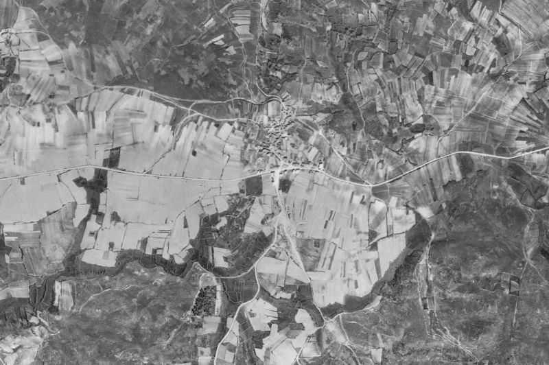 Ortofoto de 1956-1957 del núcleo de Cualedro