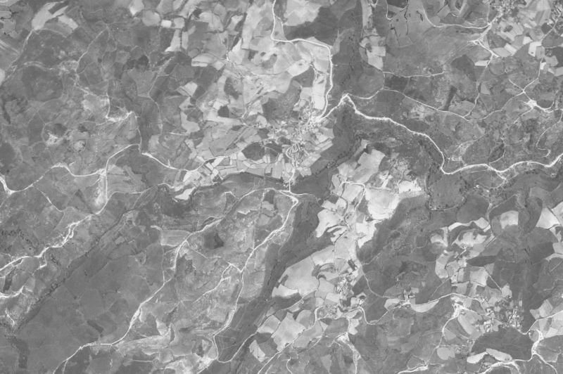 Ortofoto de 1956-1957 del núcleo de Chandrexa de Queixa