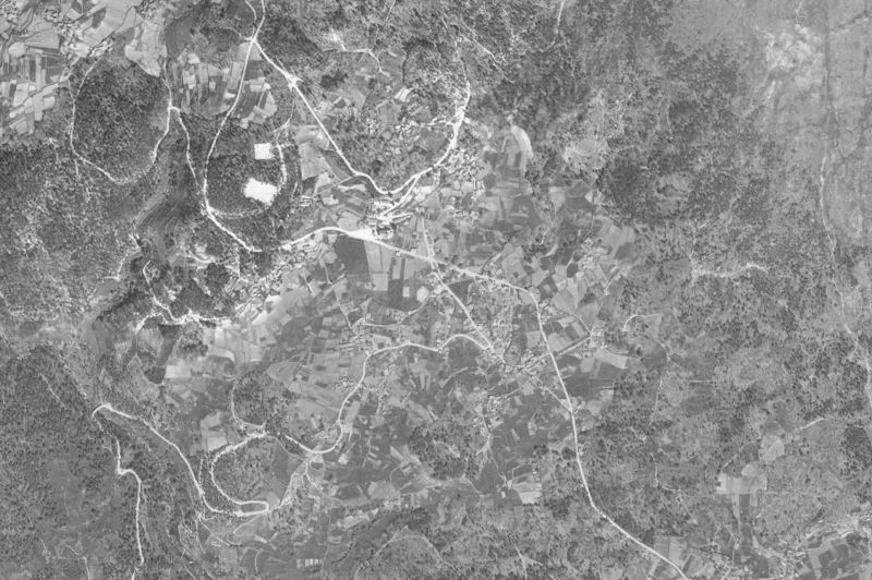 Ortofoto de 1956-1957 del núcleo de Entrimo