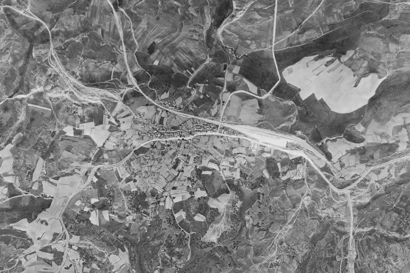 Ortofoto de 1956-1957 del núcleo de A Gudiña