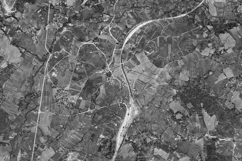 Ortofoto de 1956-1957 del núcleo de O Irixo