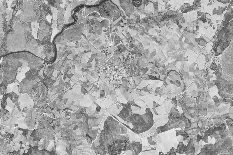 Ortofoto de 1956-1957 del núcleo de Xunqueira de Ambía