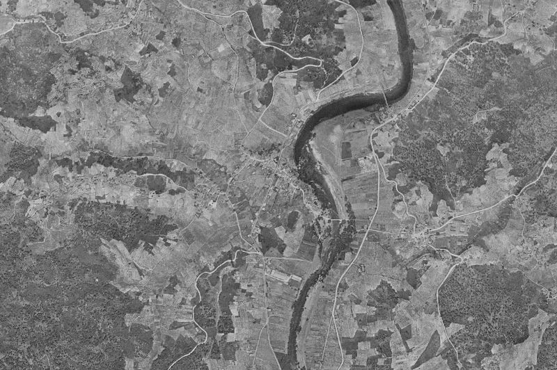 Ortofoto de 1956-1957 del núcleo de Leiro