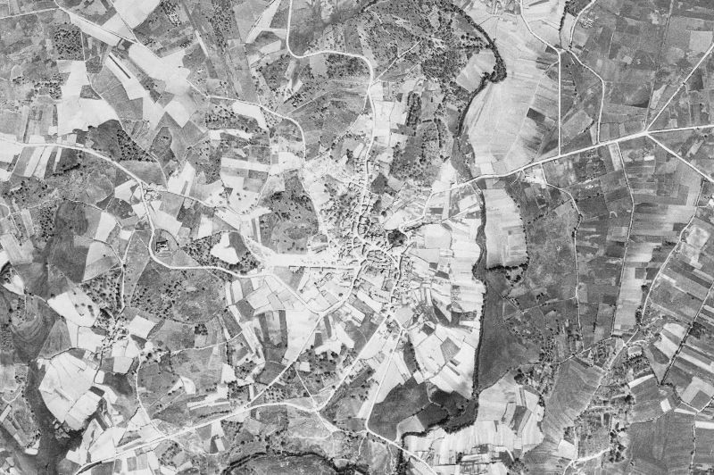 Ortofoto de 1956-1957 del núcleo de Maceda