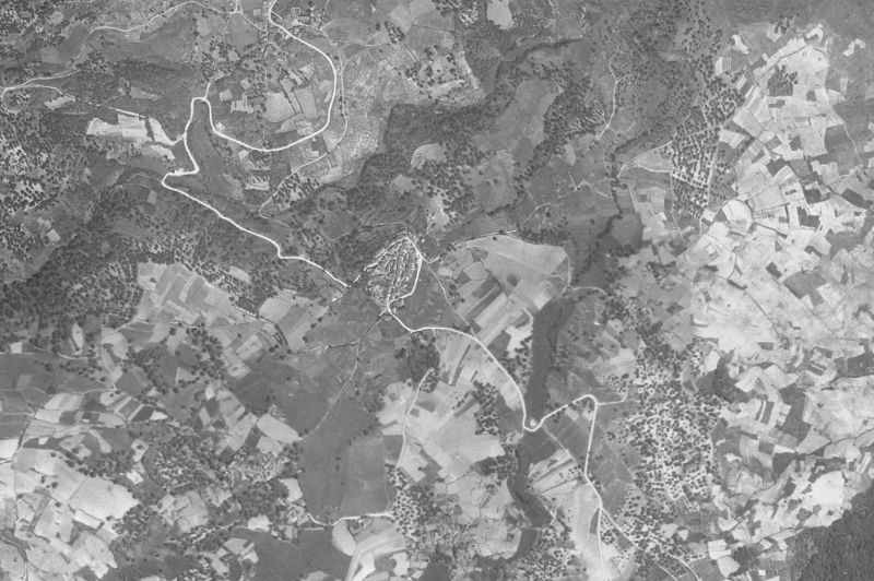 Ortofoto de 1956-1957 del núcleo de Manzaneda