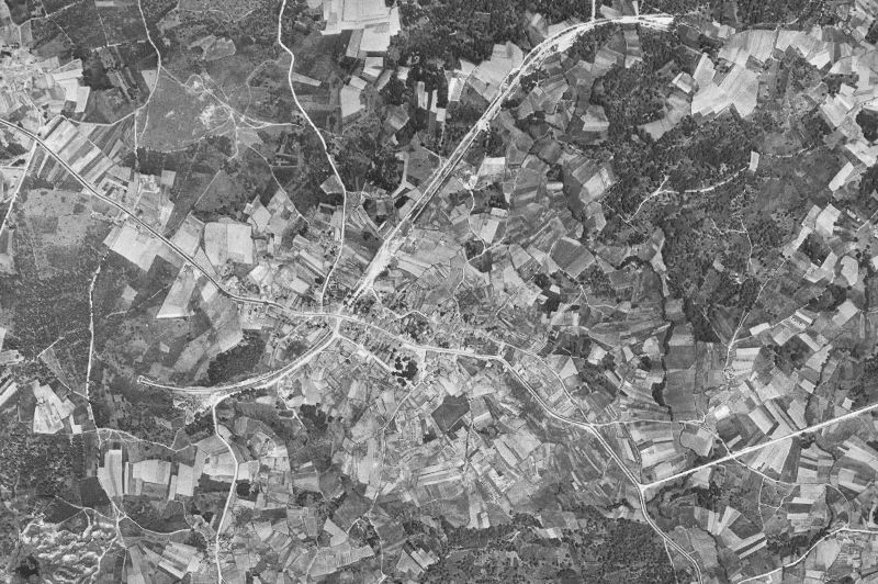 Ortofoto de 1956-1957 del núcleo de Maside