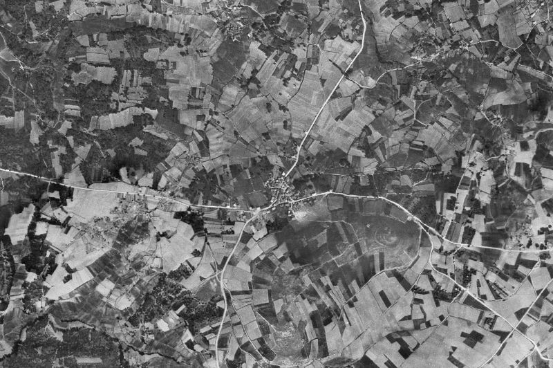 Ortofoto de 1956-1957 del núcleo de A Merca