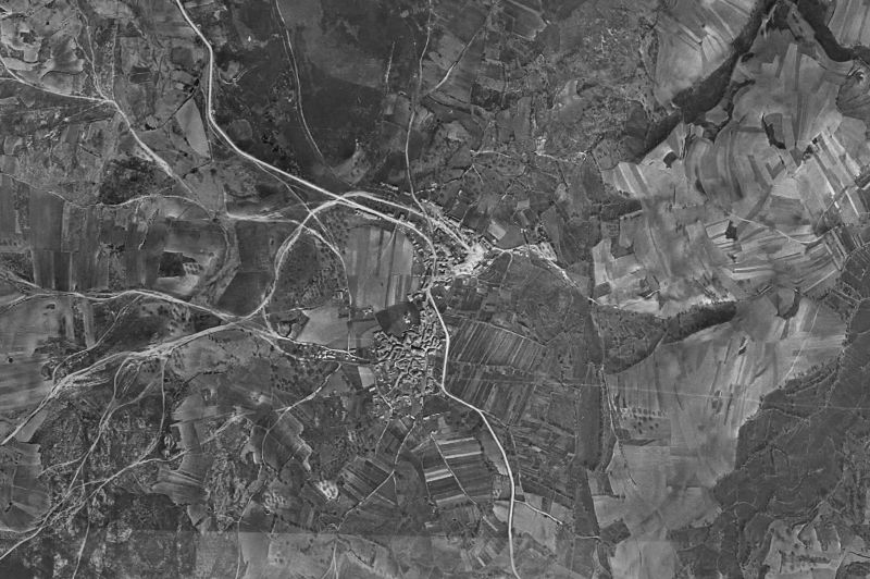 Ortofoto de 1956-1957 del núcleo de A Mezquita