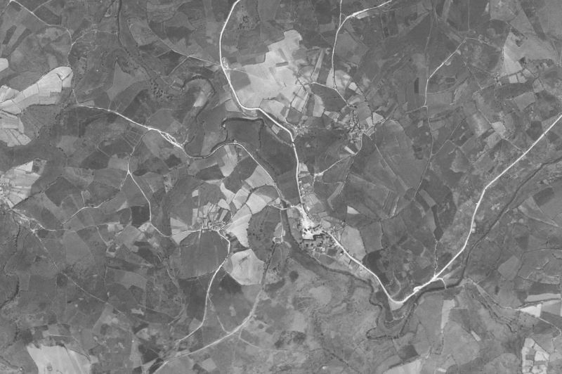 Ortofoto de 1956-1957 del núcleo de Montederramo
