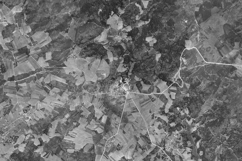 Ortofoto de 1956-1957 del núcleo de Nogueira de Ramuín