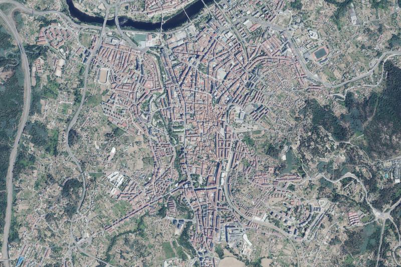 Ortofoto actual del núcleo de Ourense