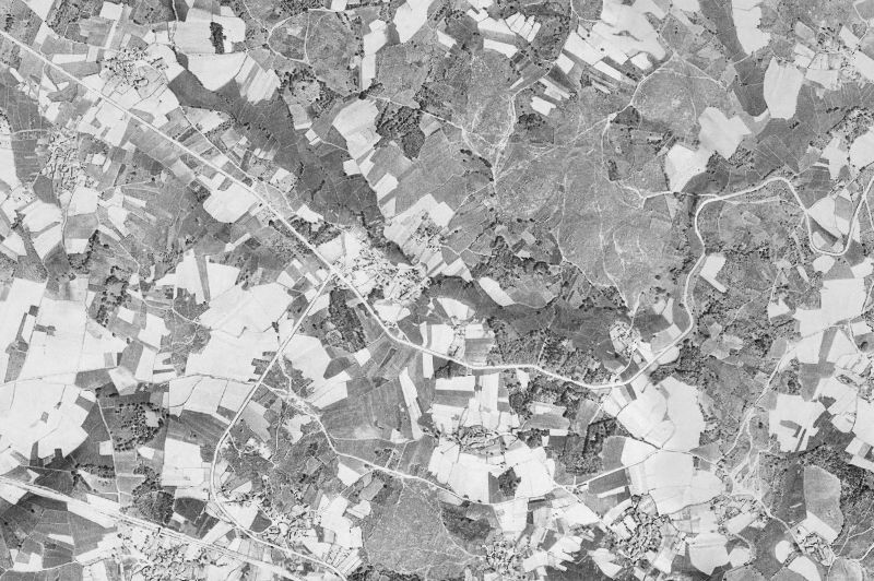 Ortofoto de 1956-1957 del núcleo de Paderne de Allariz