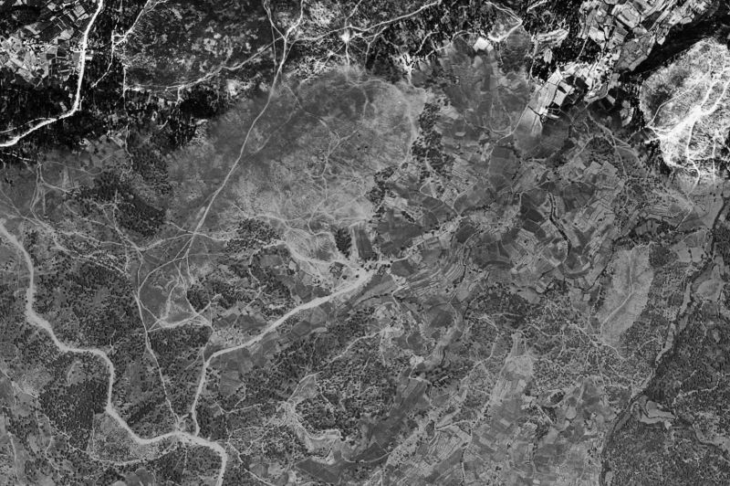 Ortofoto de 1956-1957 del núcleo de Padrenda