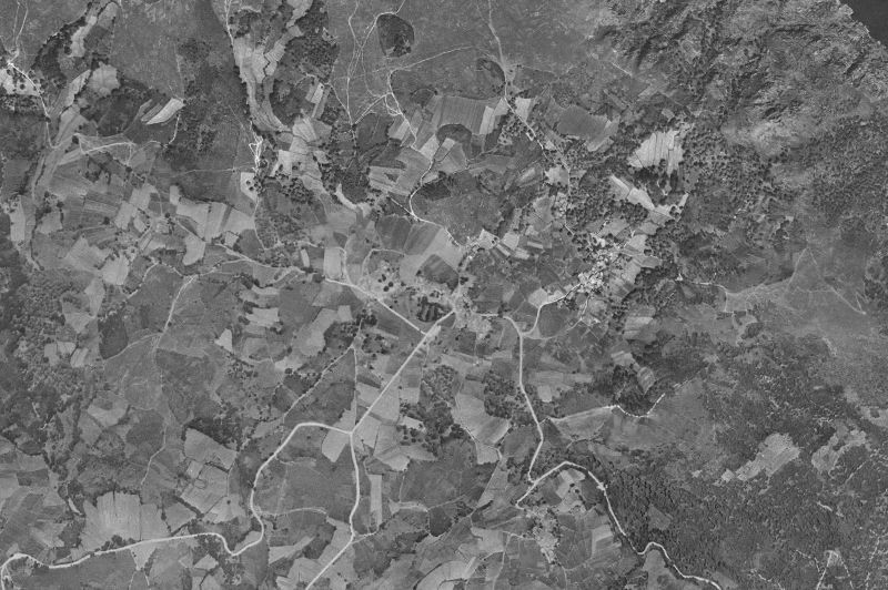 Ortofoto de 1956-1957 del núcleo de Parada de Sil