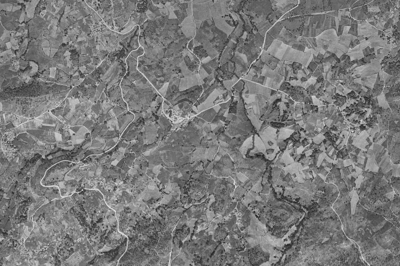 Ortofoto de 1956-1957 del núcleo de A Peroxa
