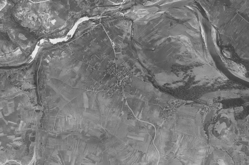 Ortofoto de 1956-1957 del núcleo de Petín