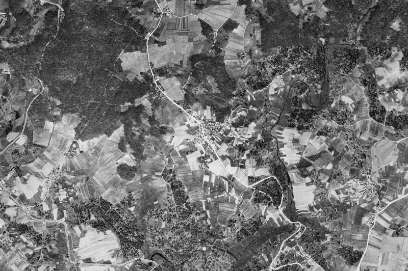 Ortofoto de 1956-1957 del núcleo de Piñor