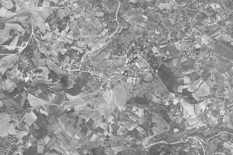 Ortofoto de 1956-1957 del núcleo de A Pobra de Trives