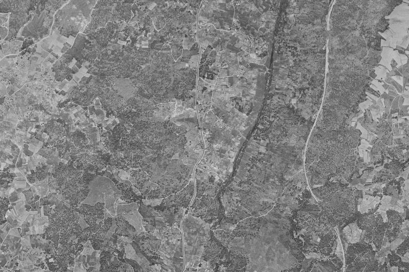 Ortofoto de 1956-1957 del núcleo de Punxín