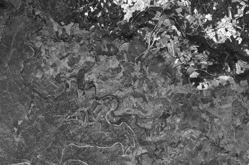 Ortofoto de 1956-1957 del núcleo de Quintela de Leirado