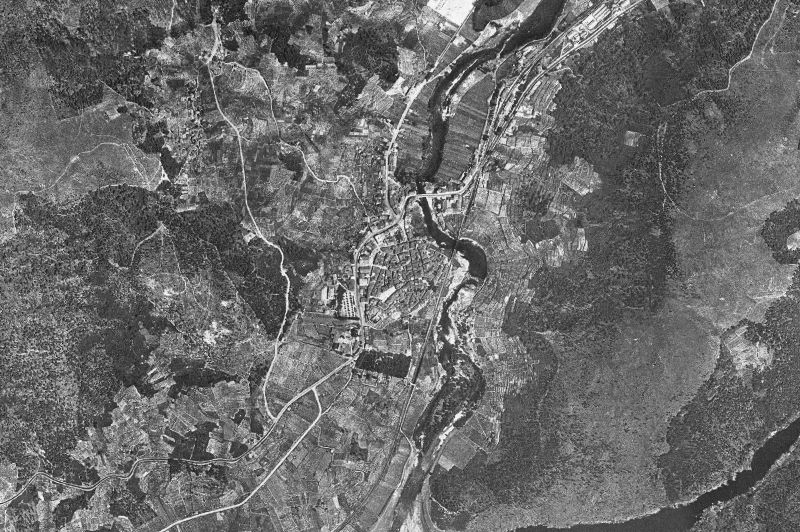 Ortofoto de 1956-1957 del núcleo de Ribadavia