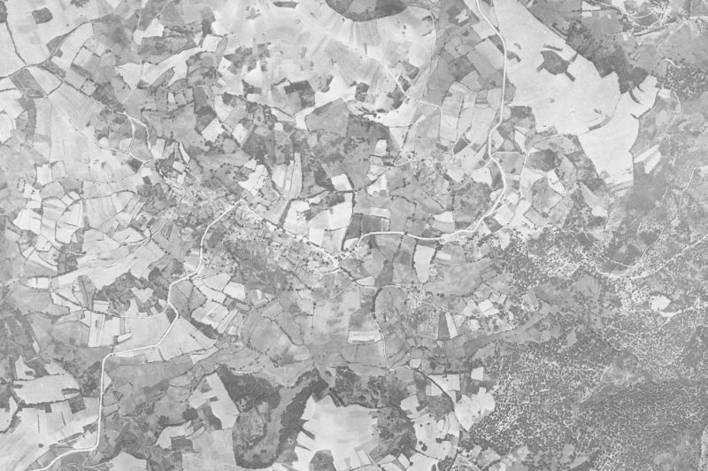 Ortofoto de 1956-1957 del núcleo de San Xoán de Río