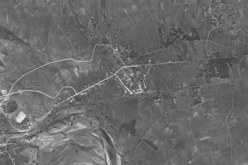 Ortofoto de 1956-1957 del núcleo de A Rúa