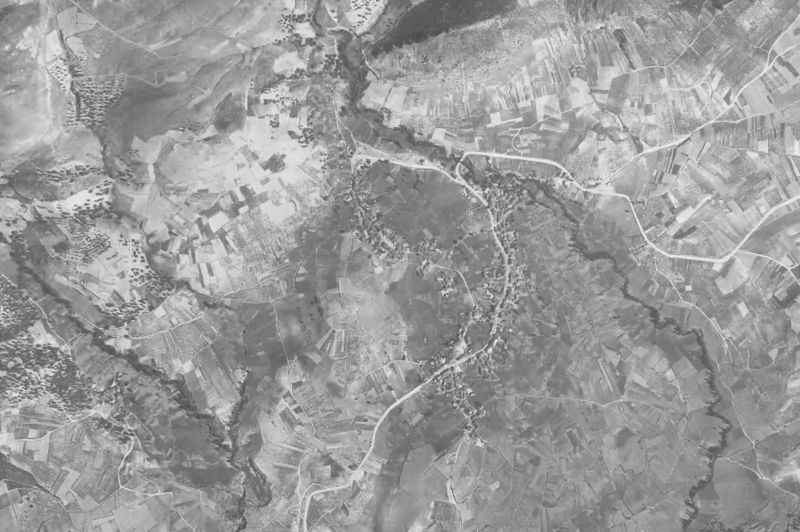 Ortofoto de 1956-1957 del núcleo de Rubiá